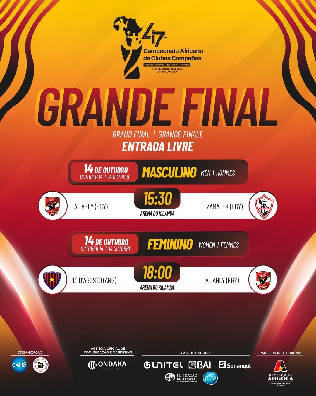 Luanda chega às finais do CACC entre a disputa pelos títulos e a celebração do andebol africano
