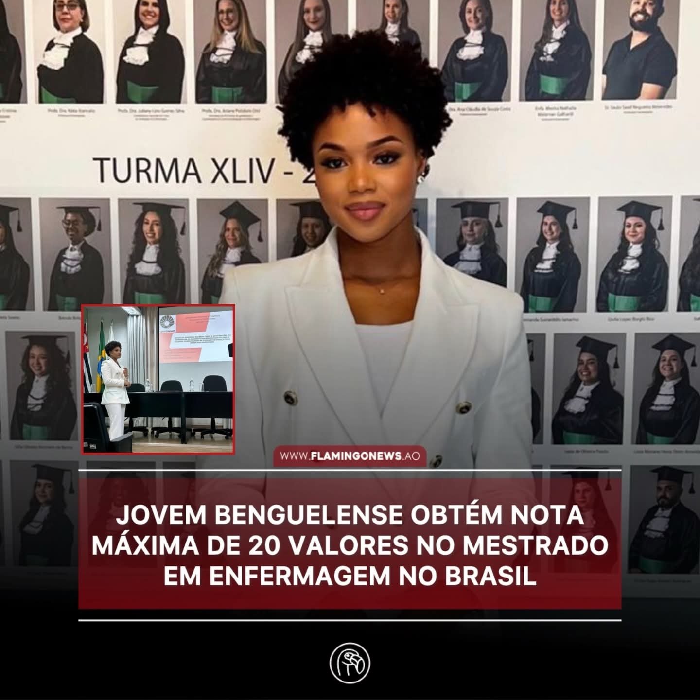 Jovem benguelense obtém nota máxima de 20 valores no Mestrado em Enfermagem no Brasil